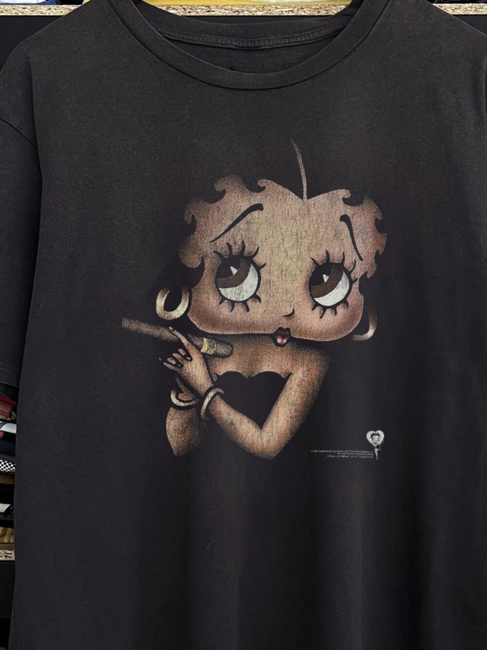 Rare Betty Boop Washed Black Tee - Picture 2 of 5